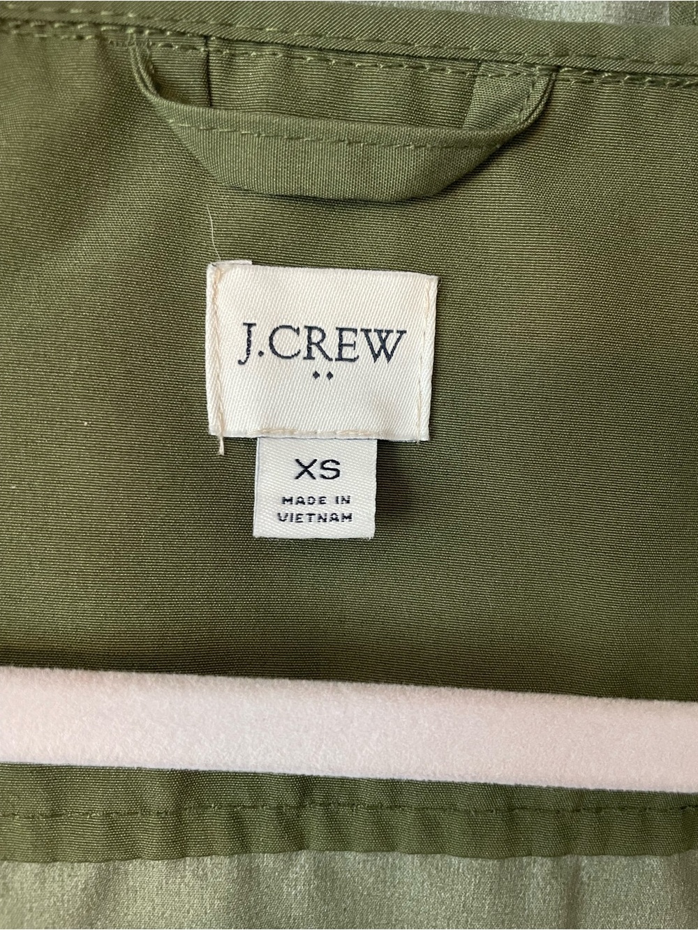 J. Crew Lightweight Water Resistant Olive Hooded Anorak Jacket - Picture 3 of 4